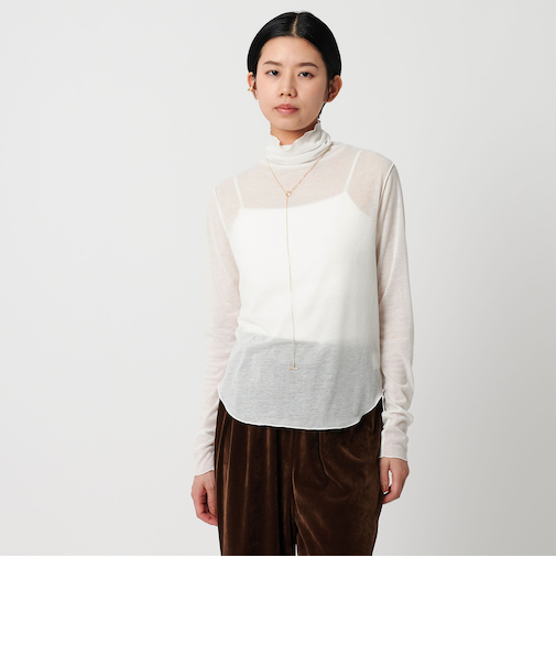 ＜CITEN＞エッセンシャルシアーハイネックトップ