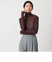 ＜CITEN＞エッセンシャルシアーハイネックトップ