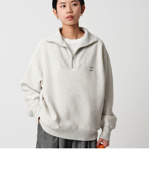 ＜CITEN＞リバースハーフジップスウェット