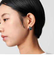 ＜CITEN＞クリアメタルフープピアス