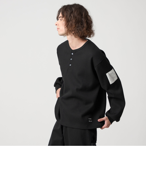 CITEN＞ヘンリーネックワッフルロングスリーブシャツ｜シテンの通販