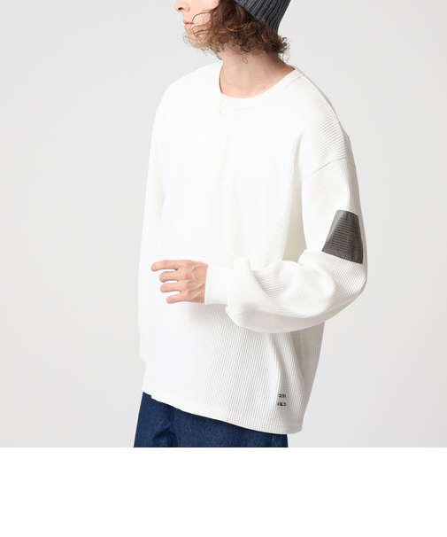 ＜CITEN＞ヘンリーネックワッフルロングスリーブシャツ