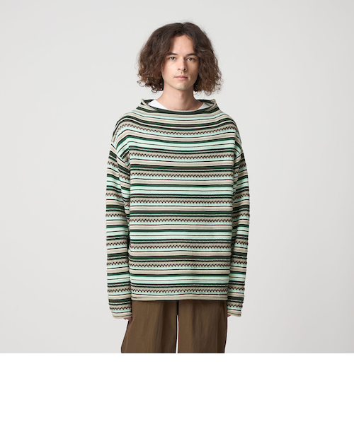 CITEN＞ジャカードボーダーロールネックニット｜シテンの通販