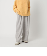 ＜CITEN＞ウールミックス3タックイージーワイドパンツ ライトグレー