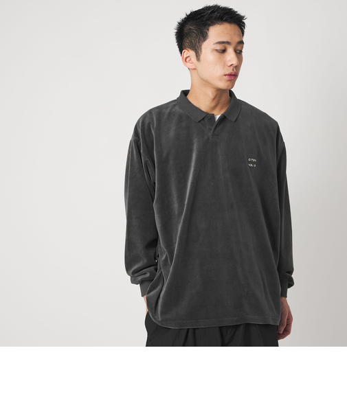 ＜CITEN＞ポロカラーベロアシャツ