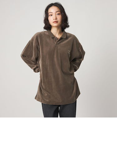 ＜CITEN＞ポロカラーベロアシャツ