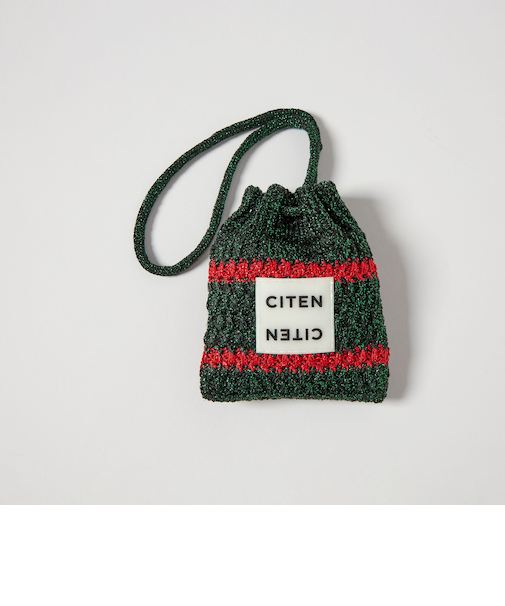 ＜CITEN＞キラキラボーダーオーナメントポーチ