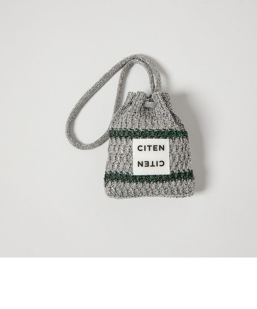 ＜CITEN＞キラキラボーダーオーナメントポーチ