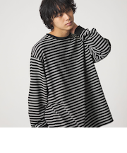 ＜CITEN＞リップルボーダーロングスリーブシャツ