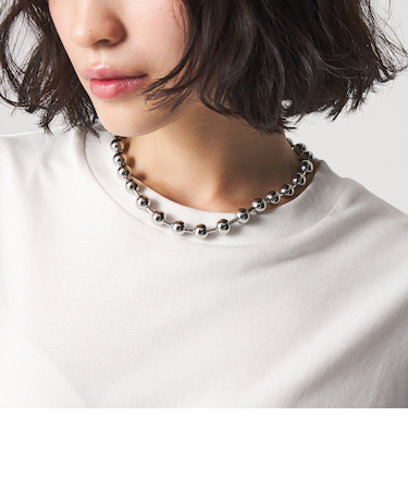 ＜CITEN＞ステンレスビッグボールチェーンネックレス
