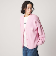 ＜CITEN＞ロゴニットVネックカーディガン