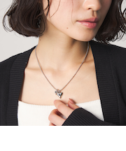 ＜CITEN＞ダブルハートボールチェーンネックレス