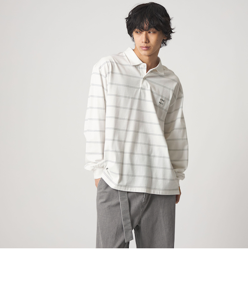 ＜CITEN＞ピンボーダーポロシャツ