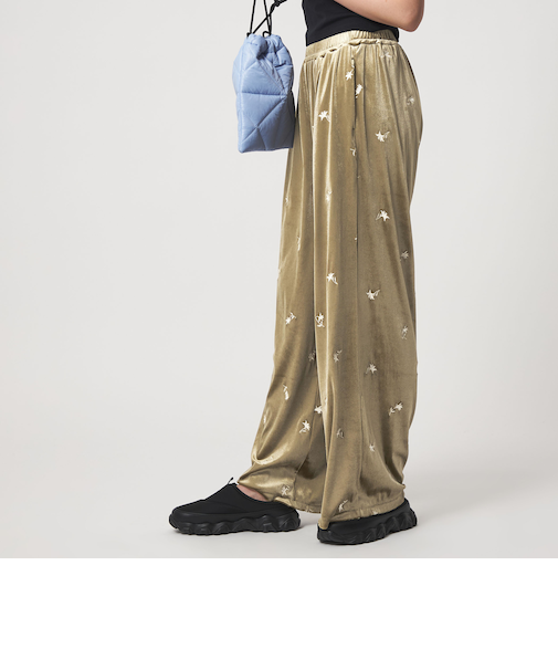 ＜CITEN＞ベロアエンブロイダリーカットパンツ