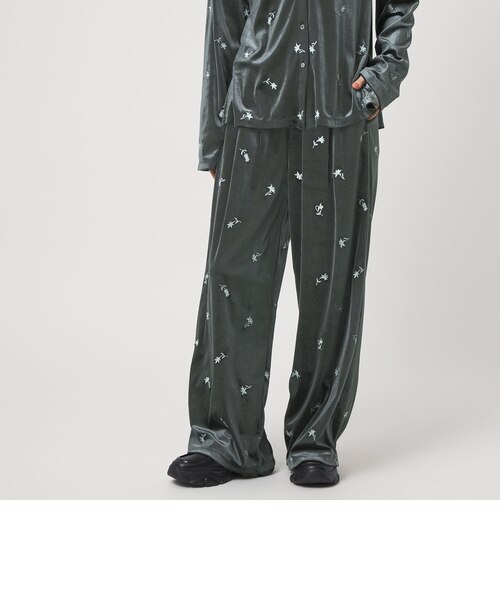 CITEN>ベロアエンブロイダリーカットパンツ|シテンの通販|&mall CITEN>ベロアエンブロイダリーカットパンツ|シテンの通販|&mall