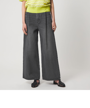 ＜CITEN＞タックデニムワイドパンツ