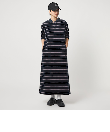 ＜CITEN＞ベロアボーダーワンピース