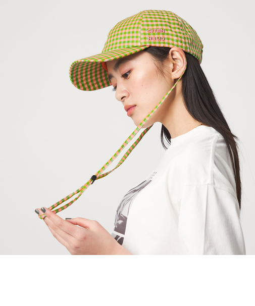 ＜CITEN＞ギンガムチェックドロストキャップ