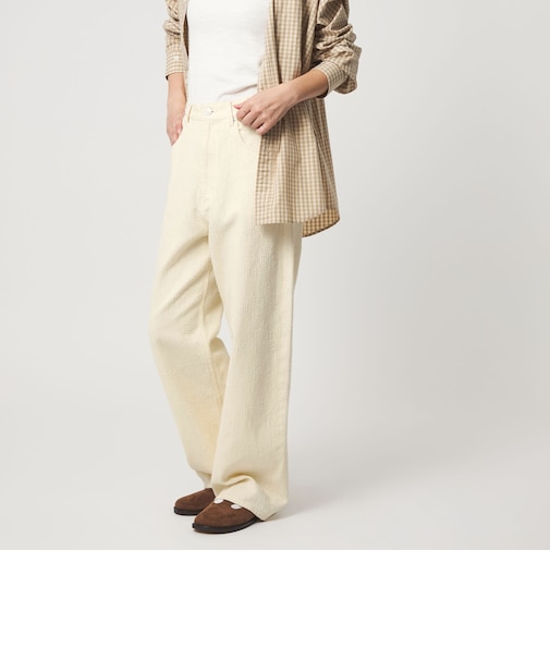＜CITEN＞ダメージデニムストレートパンツ オフホワイト