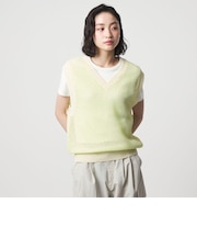 ＜CITEN＞メッシュバイカラーニットベスト