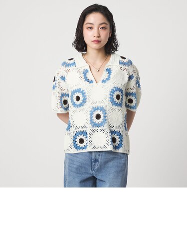 ＜CITEN＞クロシェ風ニットスキッパートップ