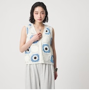 ＜CITEN＞クロシェ風ニットベスト