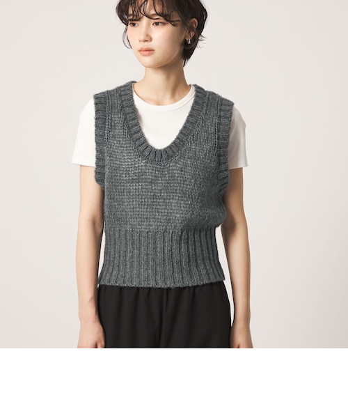simplycomplicated グレー　モヘヤ　ニットベスト CITEN＞シアーモヘヤライクニットベスト｜シテンの通販｜&mall（アンド