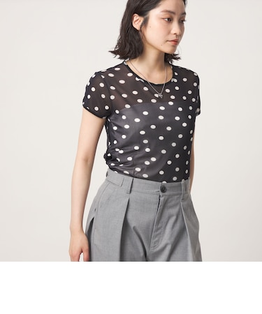 <CITEN>シアードットキャップスリーブトップ