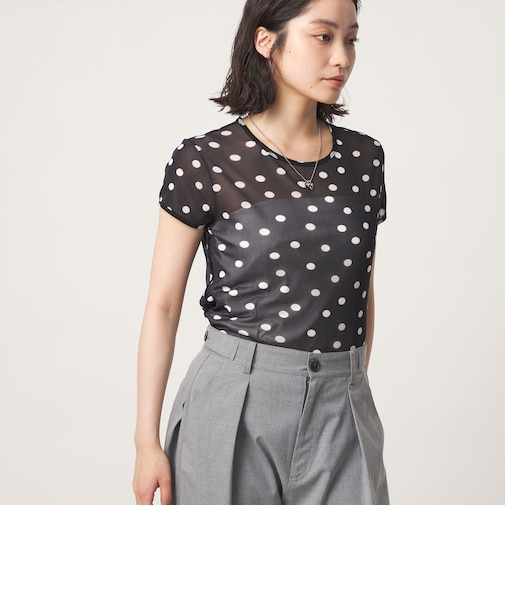 <CITEN>シアードットキャップスリーブトップ