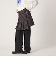 <CITEN>ウールミックスプリーツミニスカート ワイン