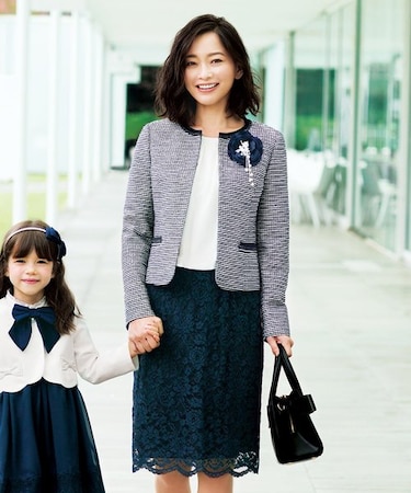 【セレモニー】レース＆シフォン ワンピース