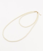 【セレモニー】3WAY2連パール調 ネックレス