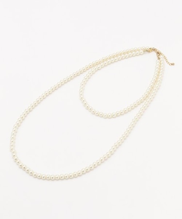 【セレモニー】3WAY2連パール調 ネックレス