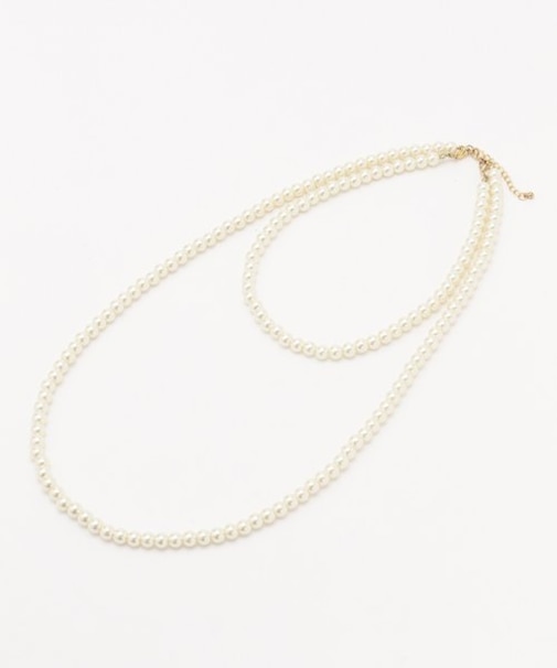 【セレモニー】3WAY2連パール調 ネックレス