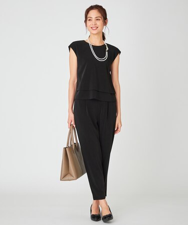 フレンチスリーブブラウス×パンツ セットアップ