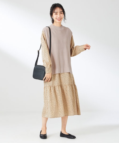 【セットアイテム】ニットベスト×ワンピース SET