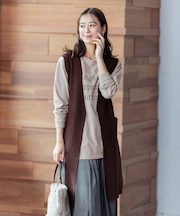 【洗濯機可】マシュマロニットジレ