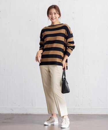 【ウエストゴム/ストレッチ/裏起毛】シークレットウォーム　テーパードパンツ