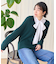 【洗濯機可】ウールブレンドバルキーニット Vネック