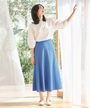 リネンライクオックス フレアスカート