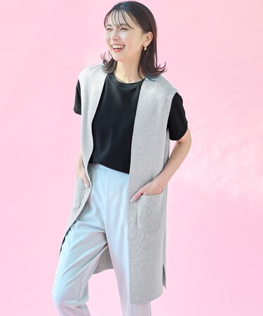 【洗濯機可能】スタイルアップ ニットジレ
