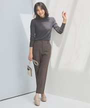 【ウエストゴム/リントラク加工/裏起毛/ストレッチ/洗濯機可能】シークレットウォーム　テーパードパンツ