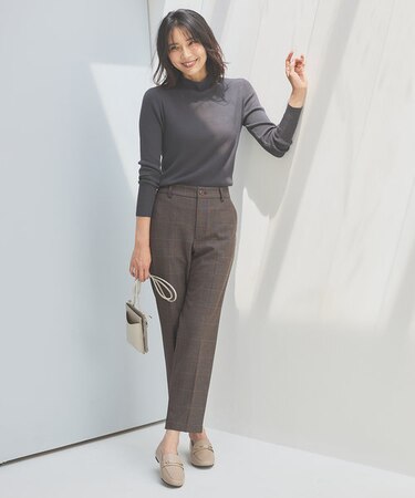 【ウエストゴム/リントラク加工/裏起毛/ストレッチ/洗濯機可能】シークレットウォーム テーパードパンツ