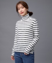 ウールブレンドリブニット