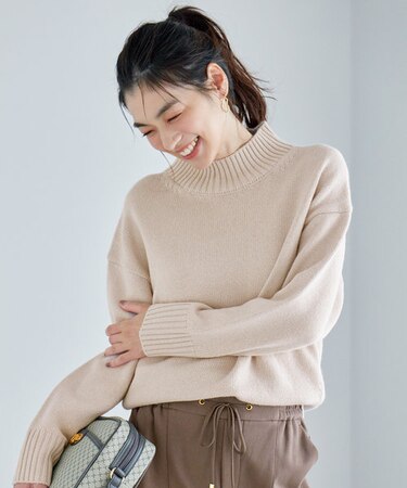 【洗濯機可能/6色展開】ラムウールハイネックニット