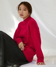 【洗濯機可能/6色展開】ラムウールハイネックニット