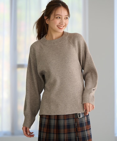 ウールブレンドバルーンスリーブニット