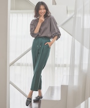 【セットアップ対応/ウエストゴム】イージィケア美脚テーパードパンツ