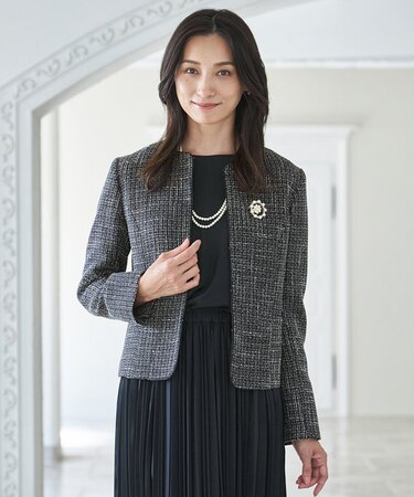 ライトツイード ノーカラージャケット