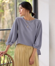 【洗濯機可】ジャガード袖ねじりプルオーバー